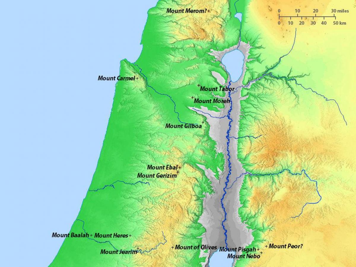 karta över israels berg