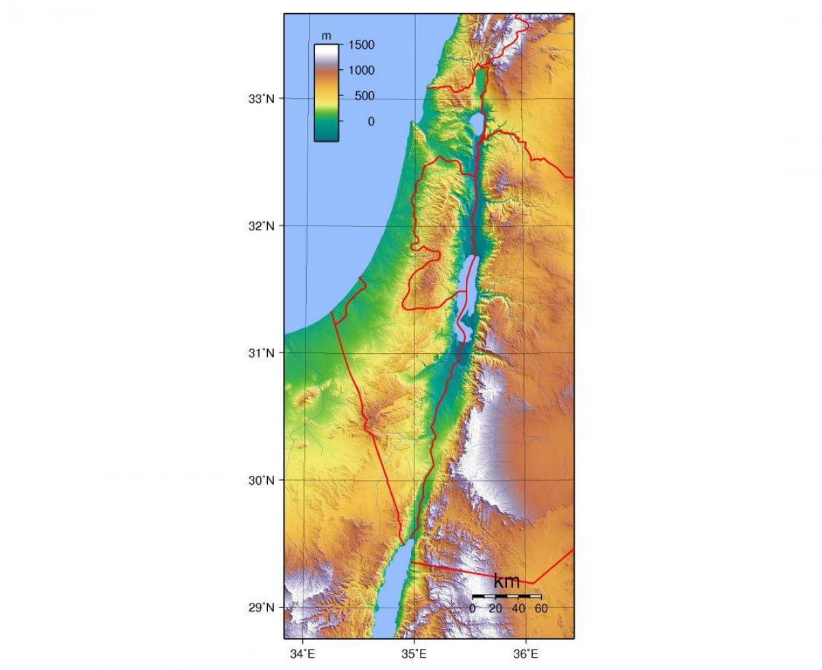 karta över israel höjd
