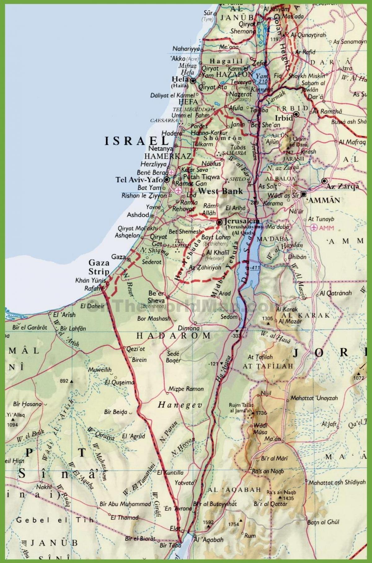 israels städer karta